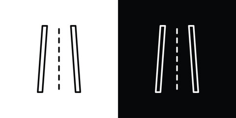 Road icon. Minimalist vector design. Editable stroke. EPS10