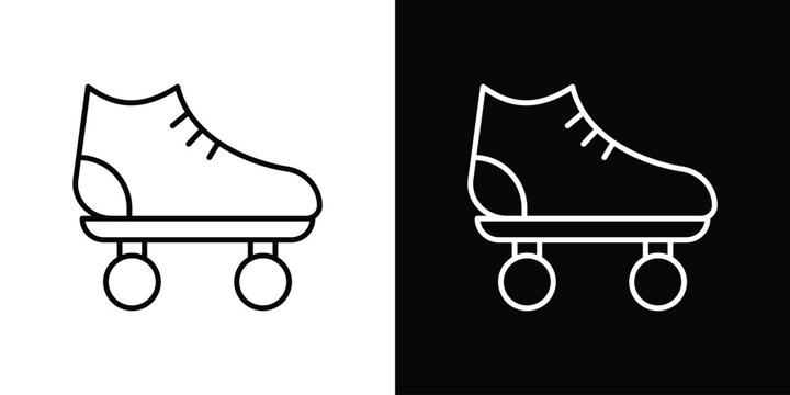 Roller skates icon. Minimalist vector design. Editable stroke. EPS10
