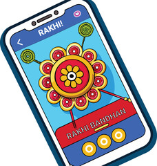 Digital Rakhi Message on Smartphone – Flat Raksha Bandhan UI