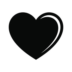 Simple black heart icon with a subtle white outline