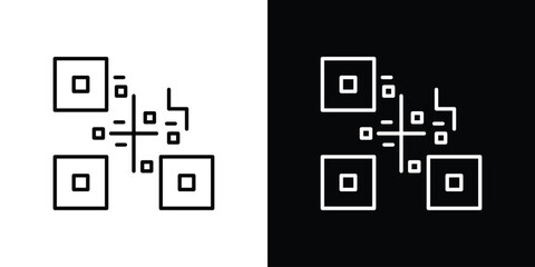 QR code icon. Minimalist vector design. Editable stroke. EPS10