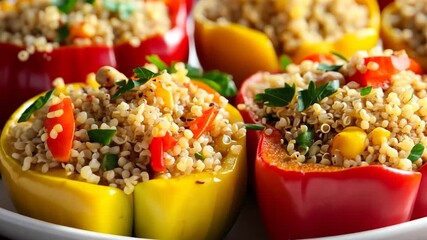 Stuffed bell peppers with quinoa and vegetables - Powered by Adobe
