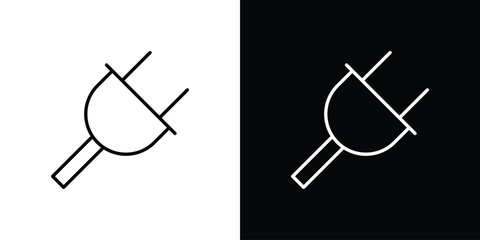 Plug icon. Minimalist vector design. Editable stroke. EPS10