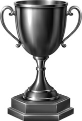 Black metal trophy cup 