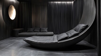 rendering of the interior of a modern luxury showroom.
