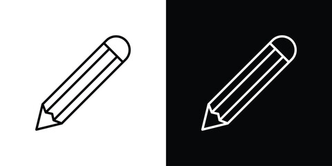 Pencil icon. Minimalist vector design. Editable stroke. EPS10