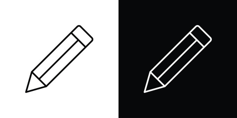 Pencil icon. Minimalist vector design. Editable stroke. EPS10