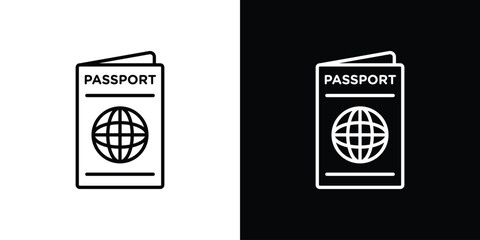 Passport icon. Minimalist vector design. Editable stroke. EPS10