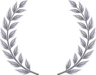 Elegant silver laurel wreath symbolizing achievement, recognition, and second place victory in awards or competitions