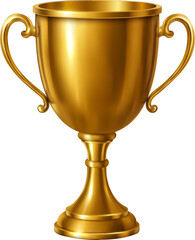 Golden trophy cup symbolizing victory, reward, excellence, and celebration of success in any competition.