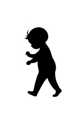 Silhouette of a Walking baby