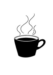 Silhouette of a Steaming Coffee Cup