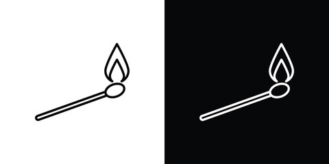 Matches icon. Minimalist vector design. Editable stroke. EPS10