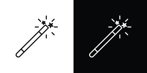 Magic wand icon. Minimalist vector design. Editable stroke. EPS10