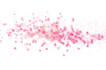 Abstract pink and white splatter burst isolated on transparent background. Pink sparkles and glitter isolated on white background.