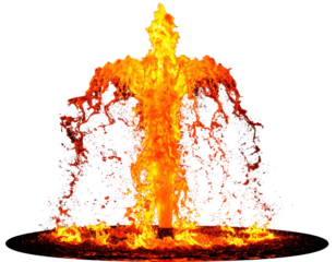 Fiery Explosion Erupting from Ground with Bright Flames and Smoke