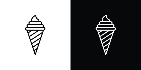 Ice cream icon. Minimalist vector design. Editable stroke. EPS10