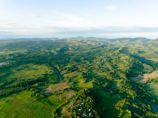 Fototapeta premium Mountain Village Sunset