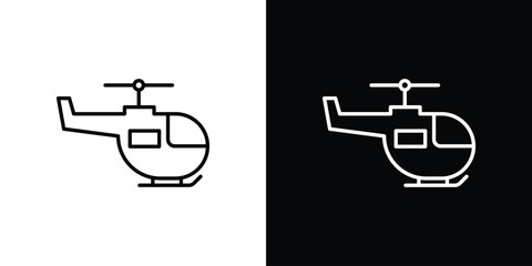 Helicopter icon. Minimalist vector design. Editable stroke. EPS10 © Franklin