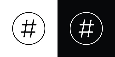 Hashtag icon. Minimalist vector design. Editable stroke. EPS10