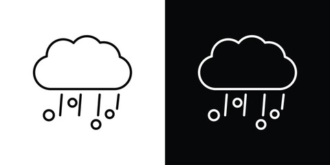 Hail icon. Minimalist vector design. Editable stroke. EPS10