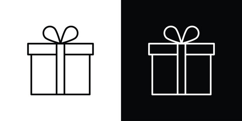 Gift icon. Minimalist vector design. Editable stroke. EPS10