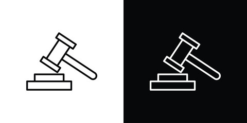 Gavel icon. Minimalist vector design. Editable stroke. EPS10