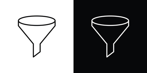 Funnel icon. Minimalist vector design. Editable stroke. EPS10