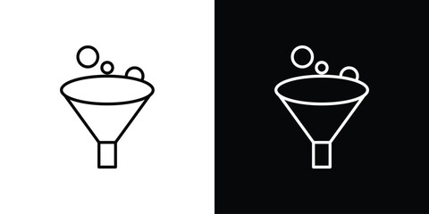 Funnel icon. Minimalist vector design. Editable stroke. EPS10
