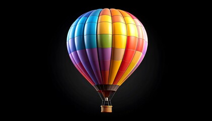 Fototapeta premium Colorful hot air balloon against black background (2)