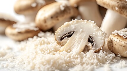 Shimeji mushrooms on a white background. Shimeji mushrooms