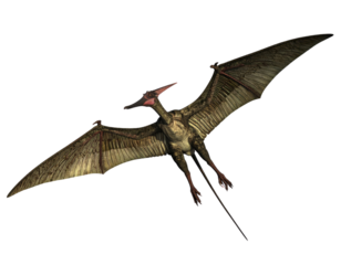 Realistic Pterosaur Flying Over a Landscape in Dynamic Pose