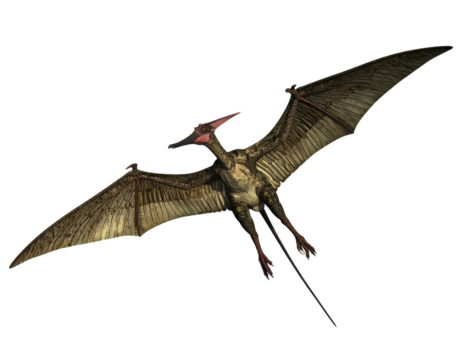 Realistic Pterosaur Flying Over a Landscape in Dynamic Pose