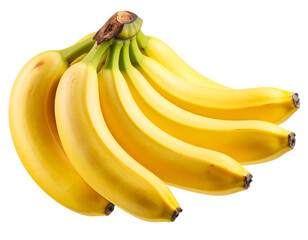 Fresh Bananas Falling Mid-Air, Isolated on White Background PNG