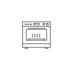 Smart oven icon line art design with minimalist style