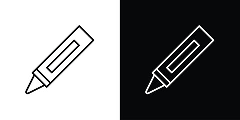 Crayon icon. Minimalist vector design. Editable stroke. EPS10
