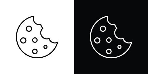 Cookie icon. Minimalist vector design. Editable stroke. EPS10