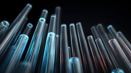Abstract image of multiple translucent tubes.