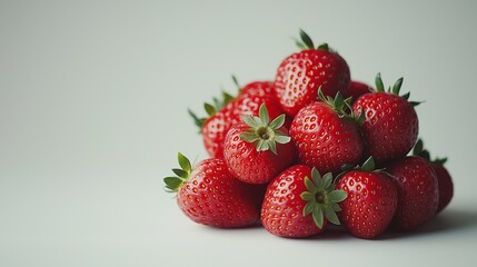 Close-up of fresh strawberries isolated on white background