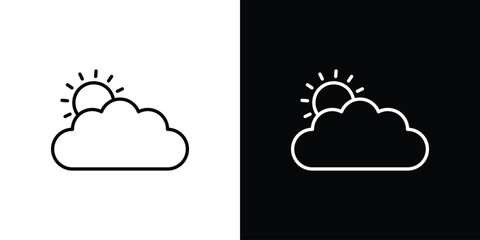 Cloudy Day icon. Minimalist vector design. Editable stroke. EPS10
