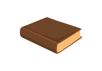Old book isolated on white background. Vector cartoon flat illustration. 