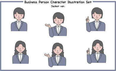 ビジネスパーソン イラストセット1-4 (ジャケット) / Business Person Character Illustration Set