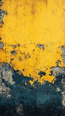 Peeling Paint Texture Yellow and Blue Wall Backdrop