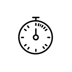 Cooking timer icon design round shape with clock face minimalist line art
