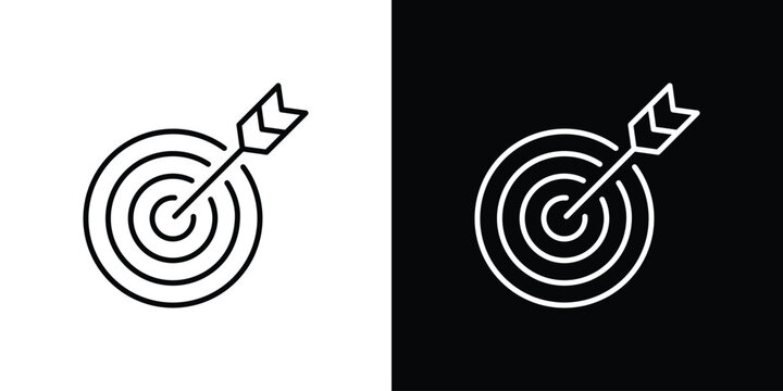 Bulls eye icon. Minimalist vector design. Editable stroke. EPS10