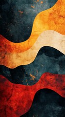 Abstract Wavy Texture Backdrop with Vibrant Red, Orange and Blue Colors