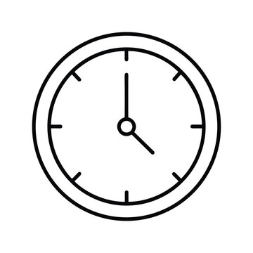 Clock Icon &ndash; Time Symbol, Minimal Line Design, UI Element, Schedule
