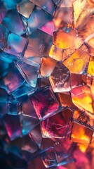 Abstract Cubes of Crystal with Vibrant Colors and Light
