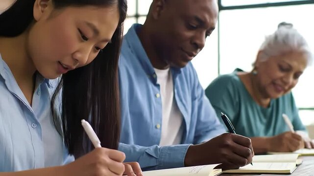 Lifelong Learning Diverse Students in Class Taking Notes & Writing