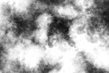 Abstract black and white smoke background with a grunge texture creates a dramatic and artistic effect isolated on transparent background